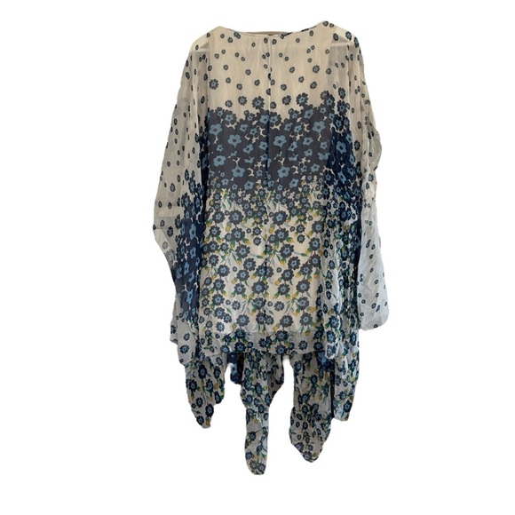 Diane von Furstenberg Floral Silk Dress Fairy Size 0 Blue - Picture 4 of 5